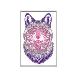 Quadro Decorativo - Lobo Mandala Pintura Anm023 Tela Canvas - 80x60cm - 2