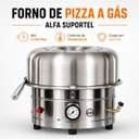 Ver mais imagens de Forno de Pizza a Gás Alfa Suportel Inox 35cm com Pá Madeira N/a Inox