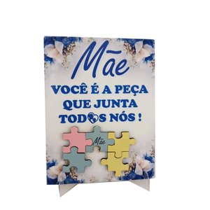 Porta Retrato Azulejo Presente Dias Das Mães - Escreva Você Mesmo no Presente Coleção Tea & Amor Azu