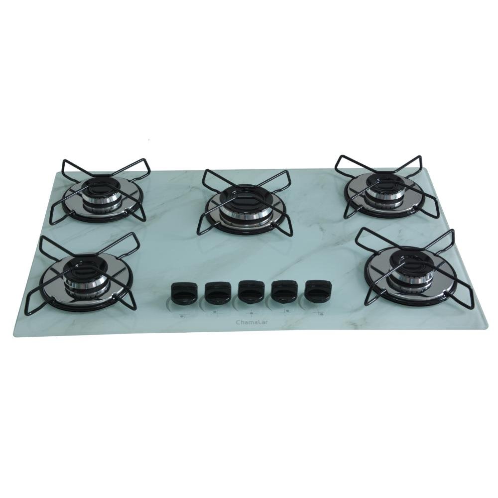 Cooktop 5 Bocas Ultra Chama Marmorizado Branco MadeiraMadeira