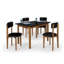 Ver imagem 2 de Conjunto Mesa Cadeiras 120cm Mdf Pinus Estofado Sofisticado:preto