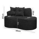 Ver imagem 7 de Poltrona Namoradeira Orgânica Plaza 1,45m Redondo Bouclê Preto Sofa Store