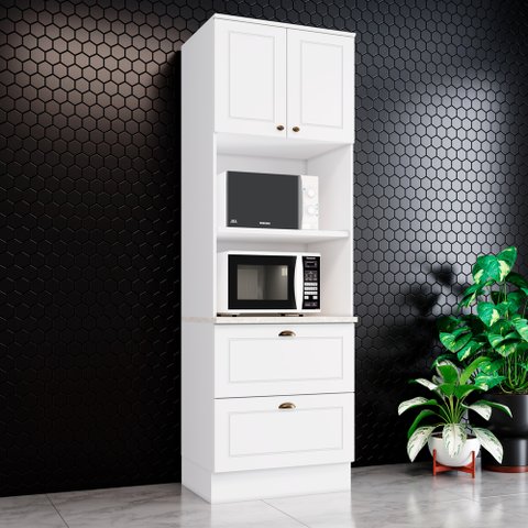 Torre Quente 2 Portas 2 Gavetas 2 Nichos para Forno Emily