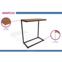 Ver imagem 2 de Mesa Lateral p/ Sala Industrial LI025 de Apoio Notebook Canela/Preto Kappesberg