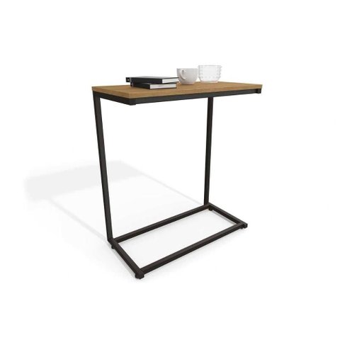 Mesa Lateral p/ Sala Industrial LI025 de Apoio Notebook Canela/Preto Kappesberg