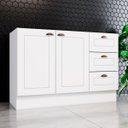 Ver imagem 1 de Balcão para Pia 2 Portas 3 Gavetas MDF 120cm Emily Espresso Móveis Branco HP