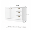Ver imagem 4 de Balcão para Pia 2 Portas 3 Gavetas MDF 120cm Emily Espresso Móveis Branco HP