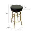 Ver imagem 3 de Banqueta Altura 65cm Bar Giratória cor Dourado fosco assento preto Kit 3 unidades Poltronas do Sul B