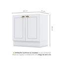 Ver imagem 4 de Módulo Balcão de Cozinha 2 Portas 80cm Branco Emily Espresso Móveis