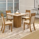 Ver imagem 1 de Conjunto De Mesa Londres Imbuia / Off White 4 Cadeiras Roma