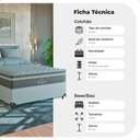 Ver imagem 3 de Cama Box Viúva Branco + Colchão Paris Molas Ensacadas Cinza Couro Branco/cinza