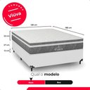 Ver imagem 4 de Cama Box Viúva Branco + Colchão Paris Molas Ensacadas Cinza Couro Branco/cinza