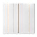 Ver imagem 2 de Guarda Roupa 6 Portas Abrir 230 cm X 240 cm para Quarto ou Closet 100% MDF Cor:Branco e Peroba
