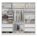 Ver imagem 4 de Guarda Roupa 6 Portas Abrir 230 cm X 240 cm para Quarto ou Closet 100% MDF Cor:Branco e Peroba