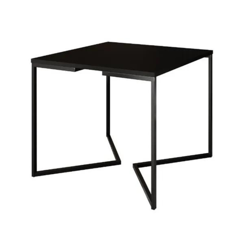 Mesa Industrial Base De Ferro Preto em V Tampo 90x90 Preto