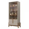 Cristaleira Lizz 4 Portas 3 Prateleiras Off White/Cedro - Casa D - 2