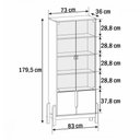 Ver imagem 3 de Cristaleira Lizz 4 Portas 3 Prateleiras Off White/Cedro - Casa D