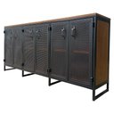 Ver imagem 1 de Buffet Industrial com 6 Portas de Chapas - Ferro e Madeira - Cores Preto e Imbuia