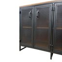 Ver imagem 3 de Buffet Industrial com 6 Portas de Chapas - Ferro e Madeira - Cores Preto e Imbuia