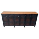 Ver imagem 4 de Buffet Industrial com 6 Portas de Chapas - Ferro e Madeira - Cores Preto e Imbuia