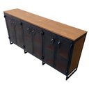 Ver imagem 5 de Buffet Industrial com 6 Portas de Chapas - Ferro e Madeira - Cores Preto e Imbuia