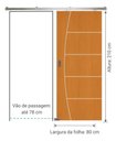 Ver imagem 2 de Porta Ipê Champanhe Friso 9 80x210cm + Kit Correr Alumínio