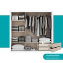 Ver imagem 6 de Guarda-Roupa Casal 3 Portas Doha Lux 2 Gavetas Carraro Ripado
