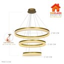 Ver imagem 2 de Lustre Pendente Nitrolux Acr-201d Dourado Led Bivolt