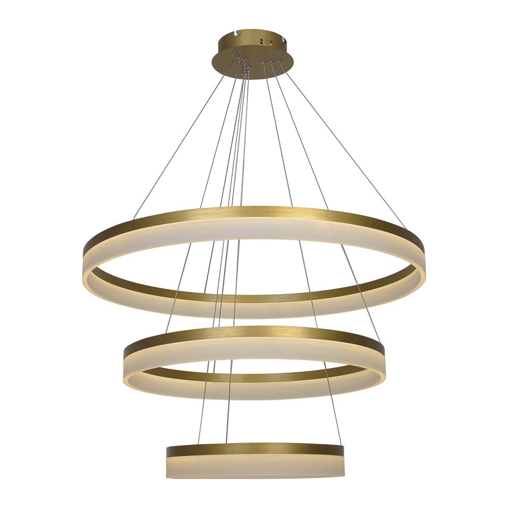 Lustre Pendente Nitrolux Acr-201d Dourado Led Bivolt - 3