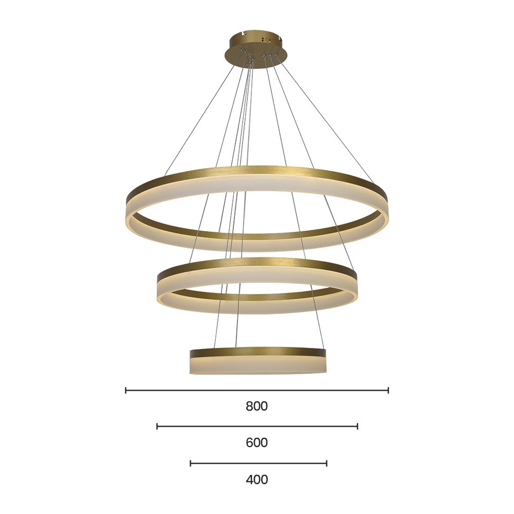 Lustre Pendente Nitrolux Acr-201d Dourado Led Bivolt - 4