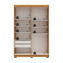 Ver imagem 6 de Guarda-Roupa Solteiro Torino com Espelho 4 Portas 2 Gavetas 100% MDF Off White/Cerejeira/Nevaska