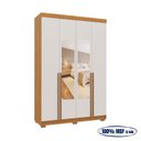 Ver imagem 7 de Guarda-Roupa Solteiro Torino com Espelho 4 Portas 2 Gavetas 100% MDF Off White/Cerejeira/Nevaska