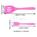 Ver imagem 4 de Kit 5 Utensílios Jogo de Cozinha Peças de Silicone Espátulas Batedor Manual e Pincel - Rosa