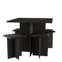 Ver imagem 2 de Conjunto para Cozinha Mesa 4 Lugares Quadrada 4 Banquetas Espresso Móveis