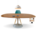 Ver imagem 2 de Mesa Saarinen Retangular Ovalada 244x137cm em Freijo Modelar Art Moveis Saarinen Organica