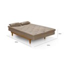 Ver imagem 4 de Sofá Cama 3 Lugares Reclinável Tokio Yescasa Marrom Castor