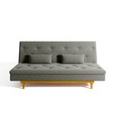 Ver imagem 2 de Sofá Cama 3 Lugares Reclinável Yescasa Suede Tokio Retro Pés Madeira Cinza