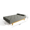 Ver imagem 5 de Sofá Cama 3 Lugares Reclinável Yescasa Suede Tokio Retro Pés Madeira Cinza