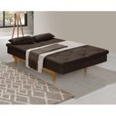 Ver imagem 2 de Sofá Cama 3 Lugares em Suede Tokio Yescasa Marrom