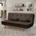 Ver imagem 1 de Sofá Cama 3 Lugares em Suede Tokio Yescasa