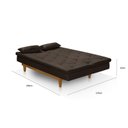 Ver imagem 4 de Sofá Cama 3 Lugares em Suede Tokio Yescasa Marrom