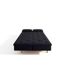 Ver mais imagens de Sofá Cama 3 Lugares Reclinável Yescasa Suede Tokio Retro Pés Madeira Preto