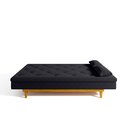 Ver imagem 6 de Sofá Cama 3 Lugares Reclinável Yescasa Suede Tokio Retro Pés Madeira Preto