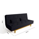 Ver imagem 3 de Sofá Cama 3 Lugares Reclinável Yescasa Suede Tokio Retro Pés Madeira Preto