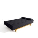 Ver imagem 4 de Sofá Cama 3 Lugares Reclinável Yescasa Suede Tokio Retro Pés Madeira Preto