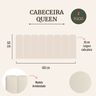 Cabeceira Queen Modulada Arredondada Cama Box Suede Creme - 2