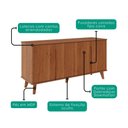 Ver imagem 4 de Buffet Balcao 4 Portas Mdf 163 Cm 22136 Cinamomo Molci