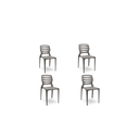 Ver imagem 1 de Kit 04 Cadeiras Fixas Ville Plaxmetal Polipropileno Basalto Cinza