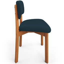 Cadeira para Sala de Jantar Cozinha Living Estofada Dara L02 Suede Azul Marinho - Lyam Decor - 6