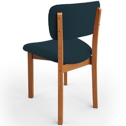 Cadeira para Sala de Jantar Cozinha Living Estofada Dara L02 Suede Azul Marinho - Lyam Decor - 7